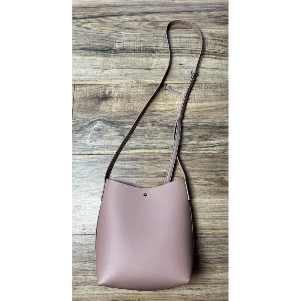 Samara Pink Vegan Leather Adjustable Crossbody Bag Women’s